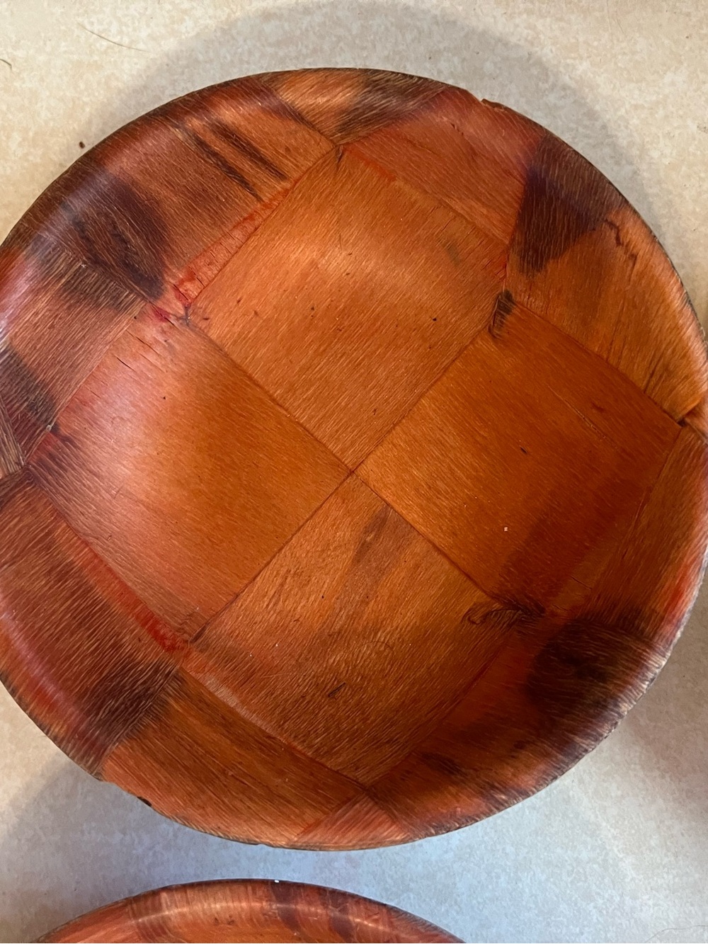 Woven Wood Vintage Bowls - Picture 2 of 7